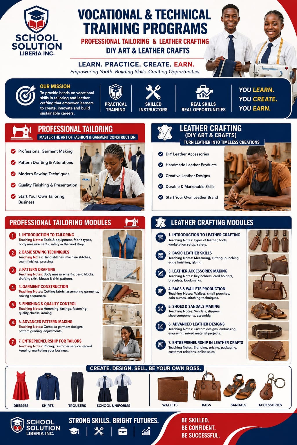 Vocational training programs flyer